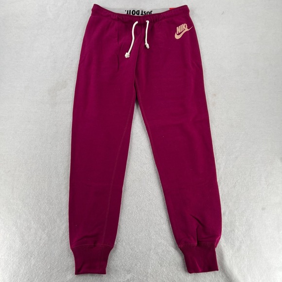 NWT Nike Sportswear Fleece Joggers Women's Pink High Rise Sweatpants Sz Large - Picture 1 of 8